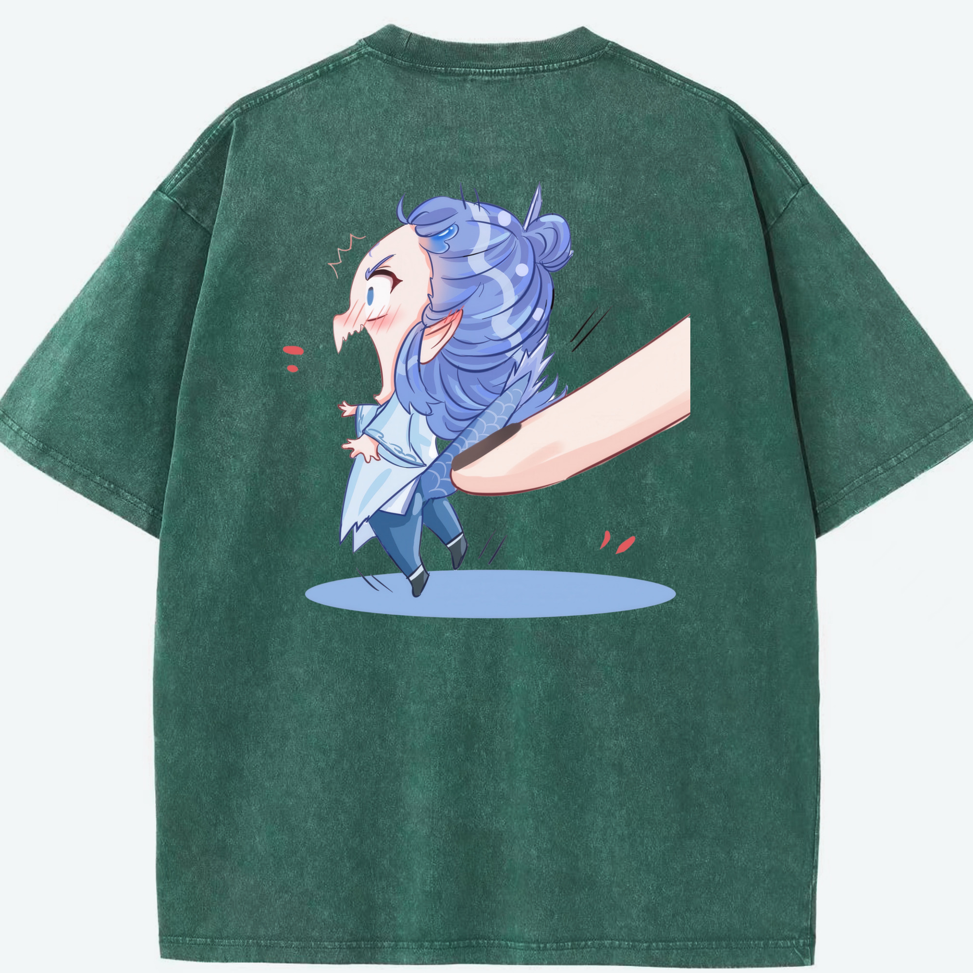 （画像用） Ne Zha 2 ナタ 魔童の大暴れ 綿100% ヴィンテージ風 半袖Tシャツ（背面プリント）